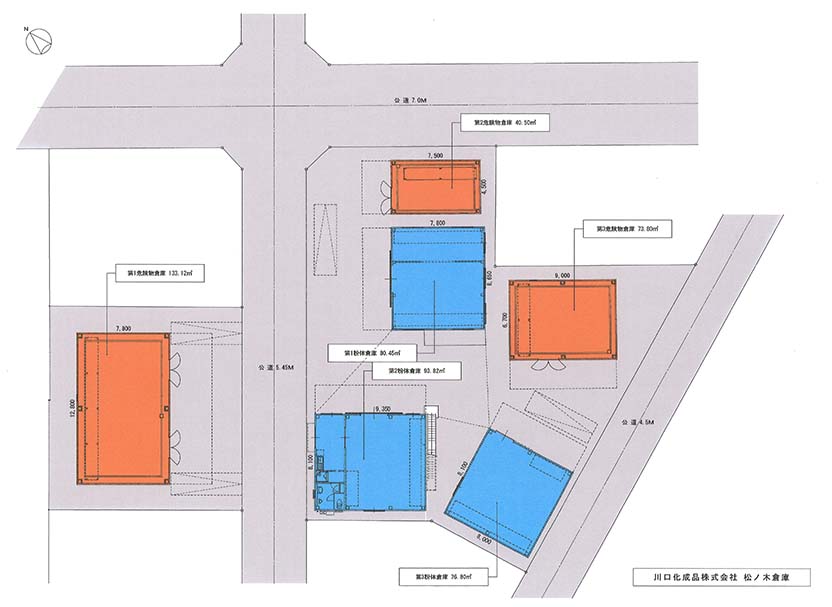松ノ木倉庫配置図